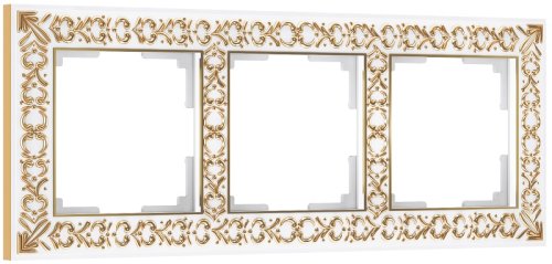 Рамка универсальная Werkel Antik 3-м. металл белое золото фото Рамка универсальная Werkel Antik 3-м. металл белое золото картинка